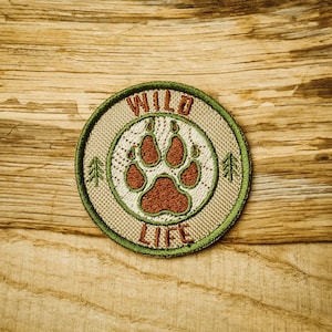 Wolf paw - Jackalope Camp, Velcro patch, Scout Patch, Wolf Team, Embroidery Morale patch, Personalized Name, Personalized Patch