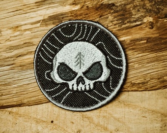 Topo Skull Patch - Morale Patch, Velcro Patch, Jackalope Forest, Scout Patch, Embroidery Morale patch, Scout, Camping, Bushcraft