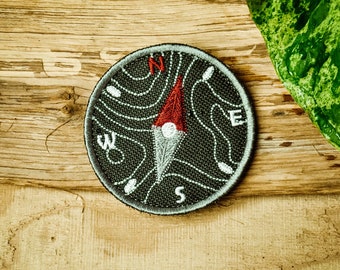 Compass Patch – Topo Morale Patch, Velcro Patch, Jackalope Forest, Scout Patch, Embroidery Morale patch, Scout, Camping, Bushcraft
