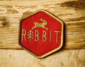 Year of the Rabbit Patch– Morale Patch, Velcro Patch, Jackalope Forest, Scout Patch, Embroidery Morale patch, Scout, Camping, Bushcraft