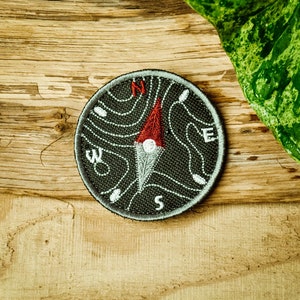 Compass Patch – Topo Morale Patch, Velcro Patch, Jackalope Forest, Scout Patch, Embroidery Morale patch, Scout, Camping, Bushcraft