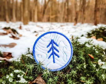 Winter Pine Patch – Morale Patch, Jackalope Forest, Outdoor Patch, Embroidery Morale patch, Scout, Camping, Bushcraft