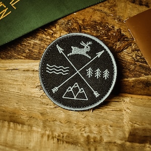 Water Mountain Forest – Morale Patch, Velcro Patch, Jackalope Forest, Scout Patch, Embroidery Morale patch, Scout, Camping, Bushcraft