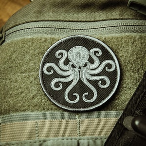 Kraken Morale Patch, Velcro Patch, Jackalope Forest, Scout Patch, Embroidery Morale patch, Scout, Camping, Bushcraft image 2