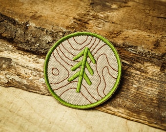 Pine Topo Patch – Patch de moral, Patch velcro, Jackalope Forest, Scout Patch, Broderie Morale patch, Scout, Camping, Bushcraft