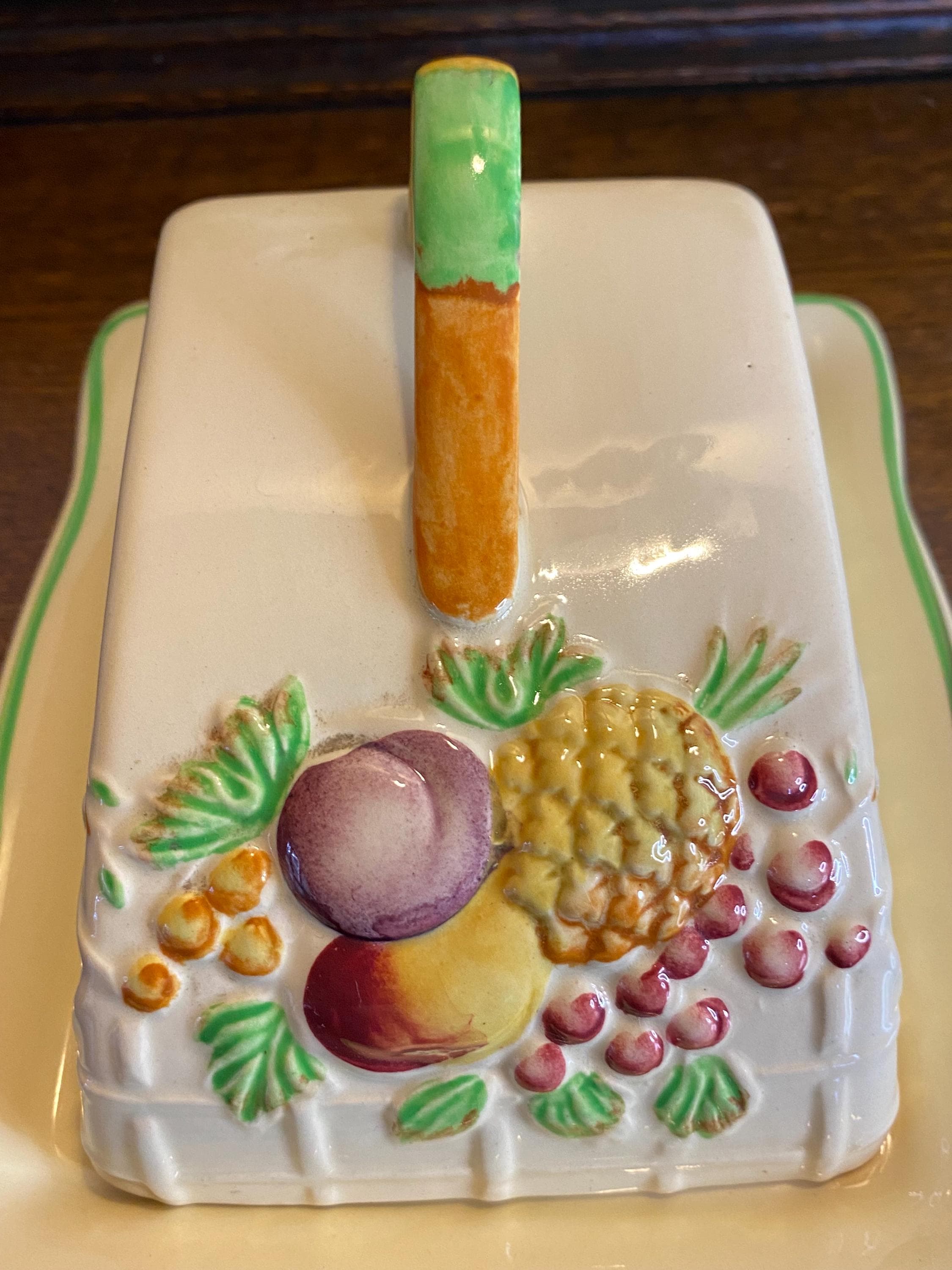 Vintage Clarice Cliff Designed Cheese Dish Fruit Basket A. J.