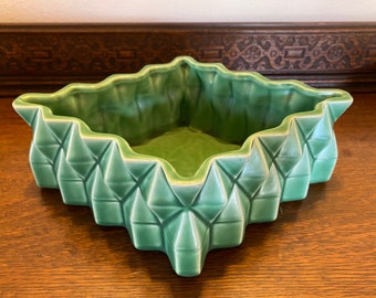 Art Deco Style Green SylvaC 3D Diamond Bowl Vase Trough 471