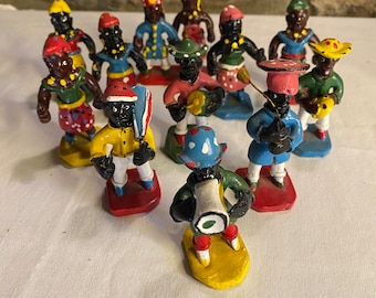 Onze figuras vintage de arte folclórica brasileira da década de 1950