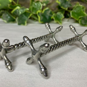 Pair Vintage Silver Plated Knife Cutlery Rests