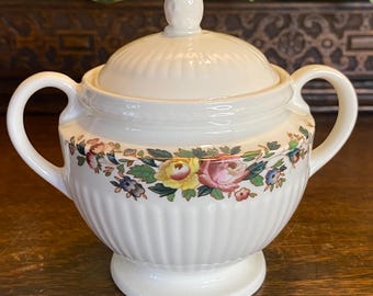 Vintage Wedgwood Conway sockerskål med lock