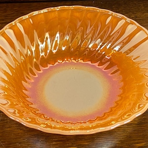 Vintage Anchor Hocking Fire King Peach Lustre Large Bowl  c.1960’s