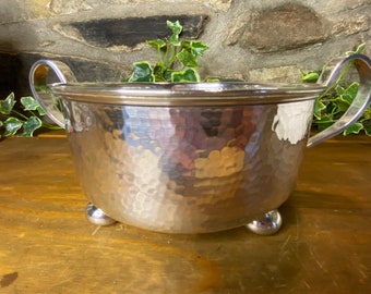 Vintage Arts & Crafts Silver Plated Twin Handled Bowl