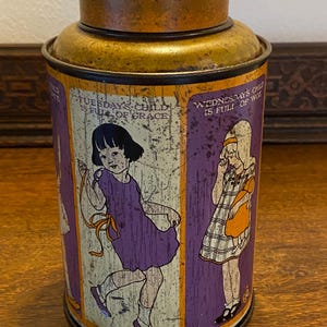 Antique Advertising CWS Biscuit Tin Mondays Child Nursery Rhyme