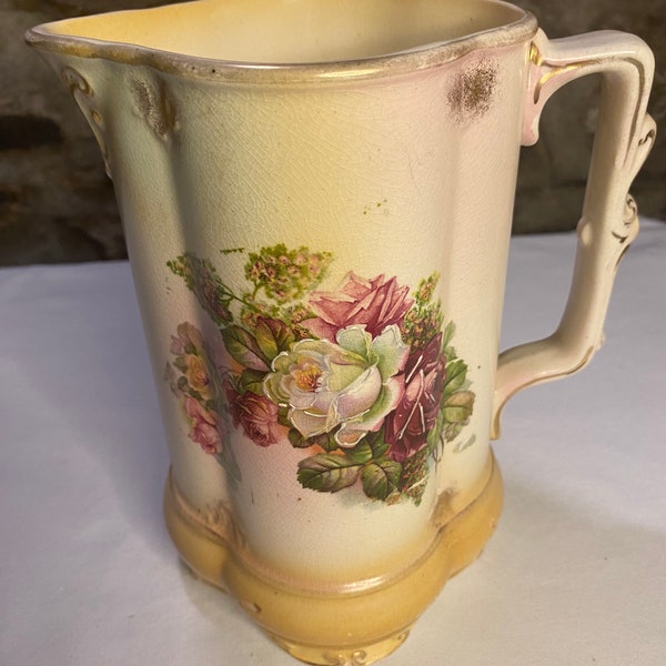 Pretty Antique Transfer/Enamelled Jug c.Early 1900’s