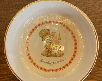 Vintage Crown Devon Bonnie Bonnets Shallow Bowl Flan Pie Dish c.1970’s