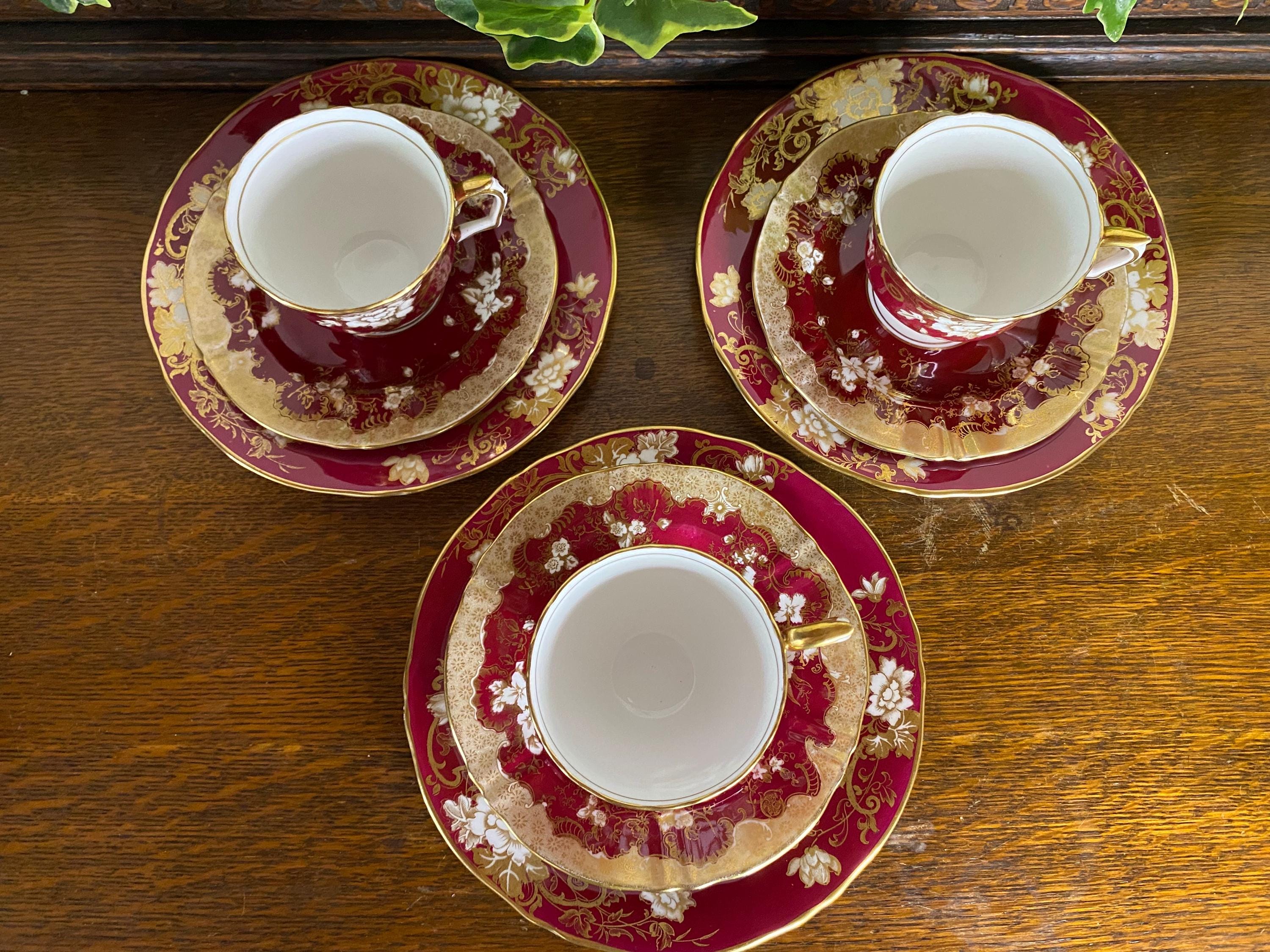 英国製ヴィンテージ クラウンスタッフォードシャー バーガンディ