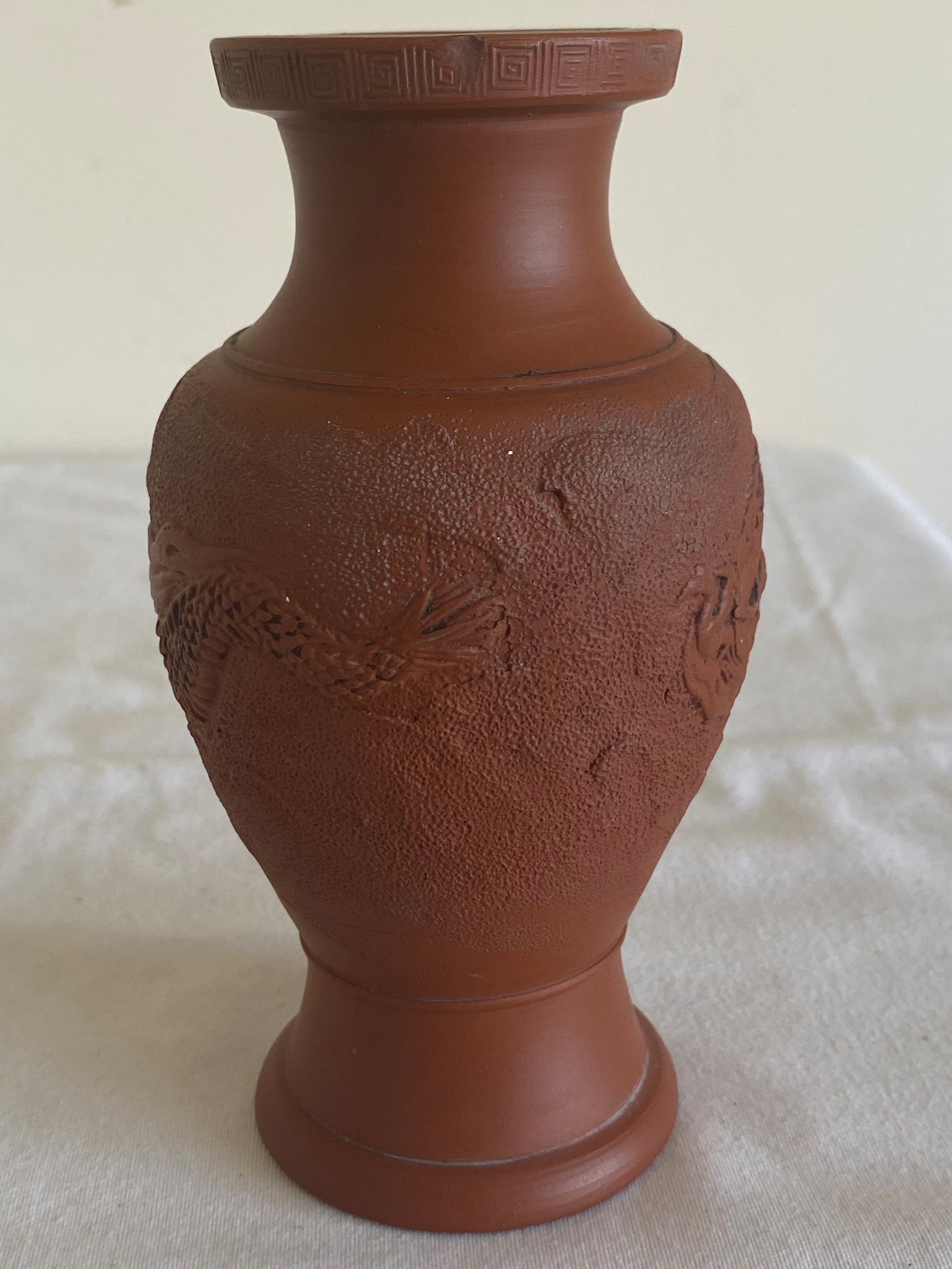 Antique Chinese Terra Cotta Dragon Vase Etsy