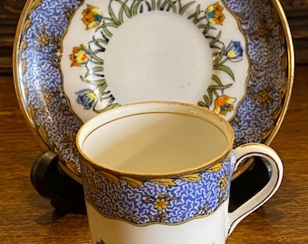 Vintage Japanese Mikori  Demitasse Coffee Cup & Saucer