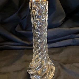 Antique Silver Collared Glass Bud Vase