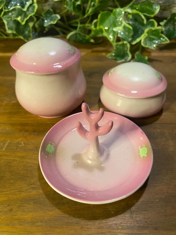 Antique Pink Four Piece Dressing Table Vanity Set - image 3
