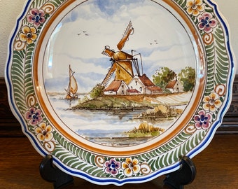 Beautiful Vintage Hand Painted Delft Wall Plate