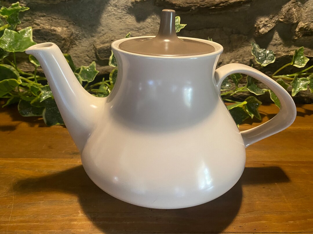 Poole Pottery Vintage Teapot Mushroom & Sepia - Etsy UK