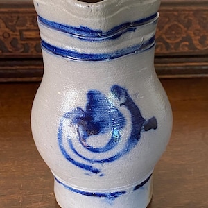 Vintage Salt-Glazed Stoneware Pitcher possibly Alsace