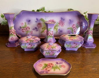 Eight Piece Shaw & Copestake Vanity Set c.1925-36