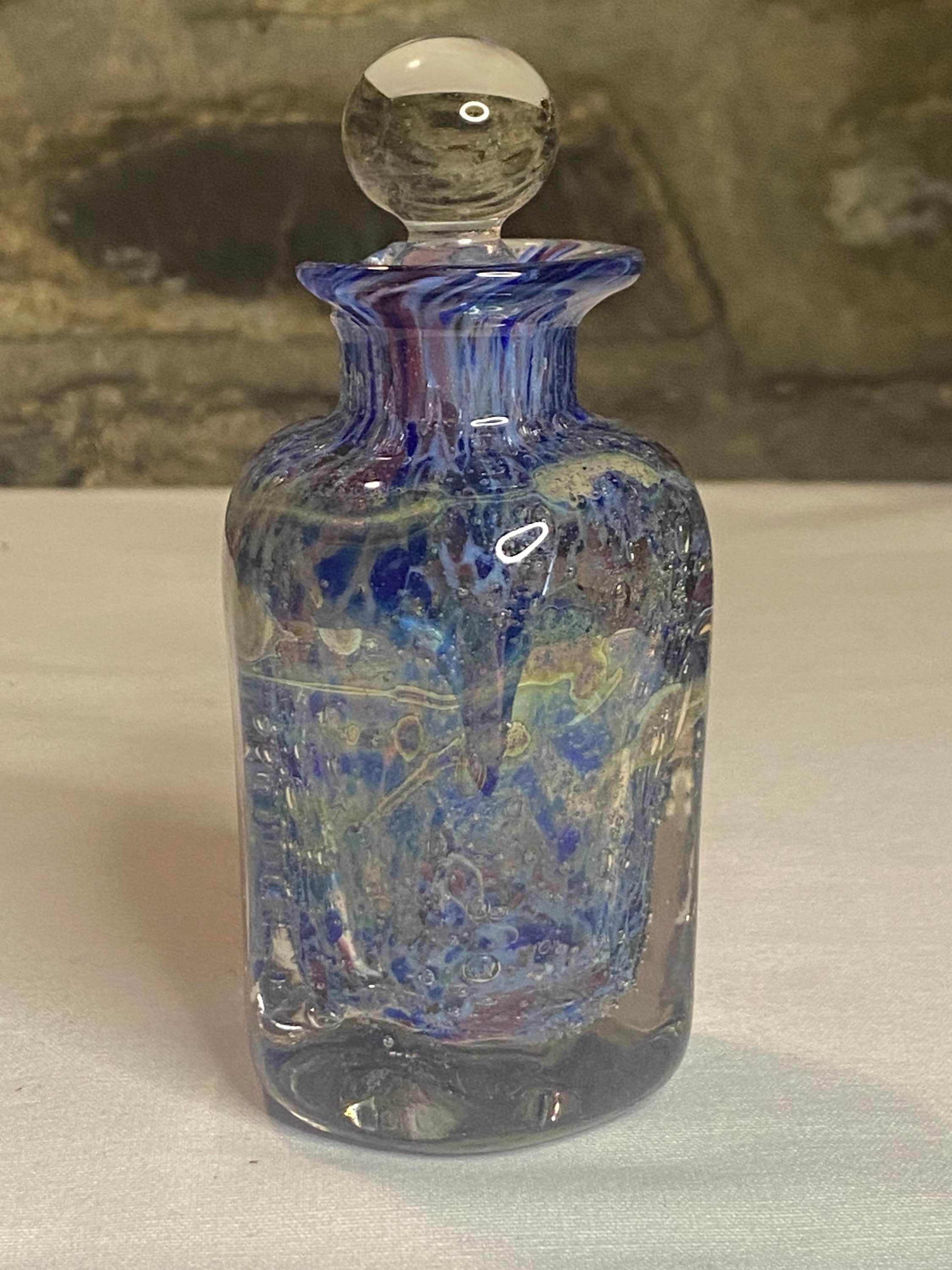 イギリス Okra 1989 グラス 花瓶 香水瓶 時代物 古道具 美術品