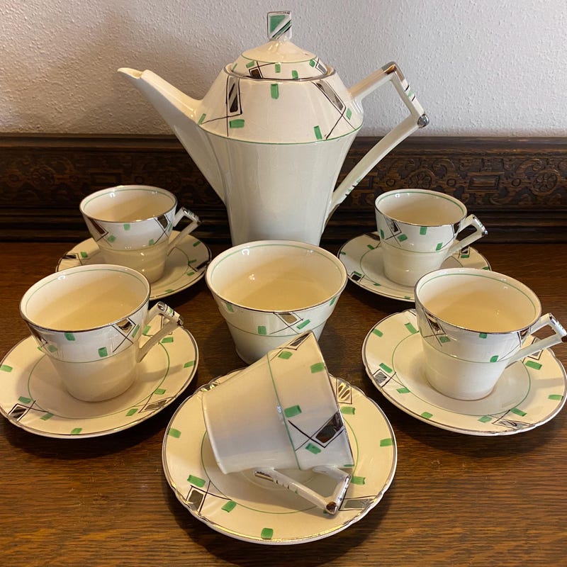 View of Art Deco Tea Set - Etsy