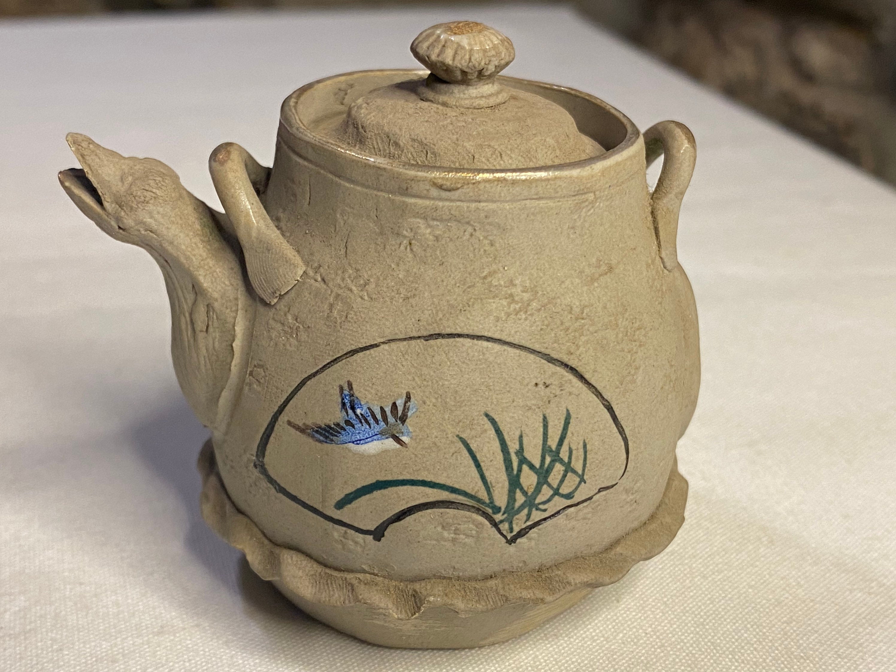 Very small Vintage Hohin Kyusu Hand Painted Teapot