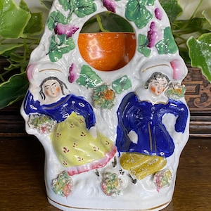 Antique Staffordshire Pottery Pocket Watch Holder c.1850-1880’s