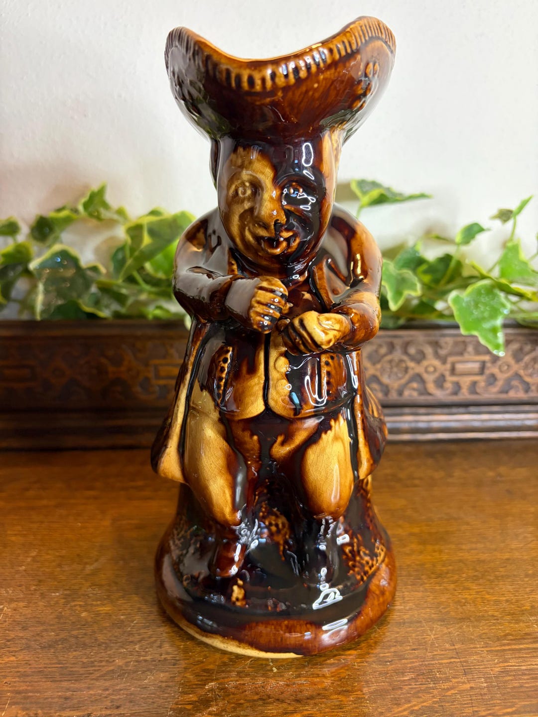 Rockingham Treacle Glaze Toby Jug 24.5cm | Large Vintage Staffordshire ...