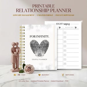 Relatieplanner, koppelplanner, koppeldagboek, relatiedoelenplanner, afdrukbare planner, instant download, US Letter, pdf