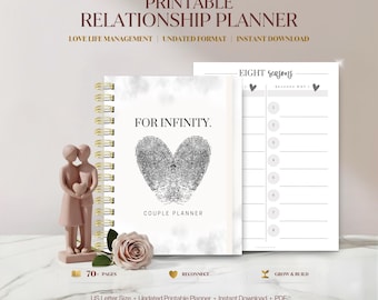 Relationship Planner, Couple Planner, Couple Journal, Relationship Goals Planner, Printable Planner, Instant Download, US Letter, PDF