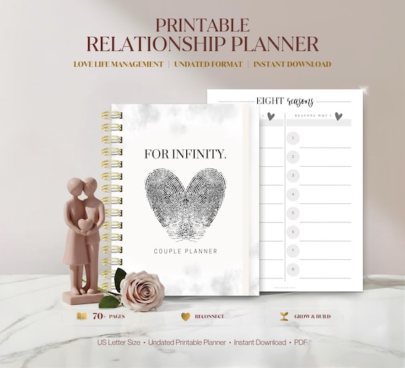 Relationship Planner, Couple Planner, Couple Journal, Relationship Goals Planner, Printable Planner, Instant Download, US Letter, PDF