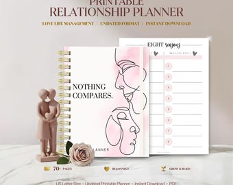 Relatieplanner, koppelplanner, koppeldagboek, relatiedoelenplanner, afdrukbare planner, instant download, US Letter, pdf