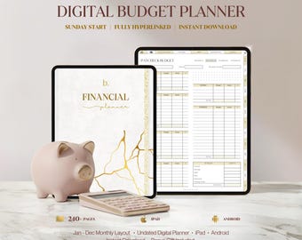 Digital Finance Planner, Digital Budget Planner, Paycheck Budget, Monthly Budget, Monthly Finance Planner, iPad Planner, Android Planner