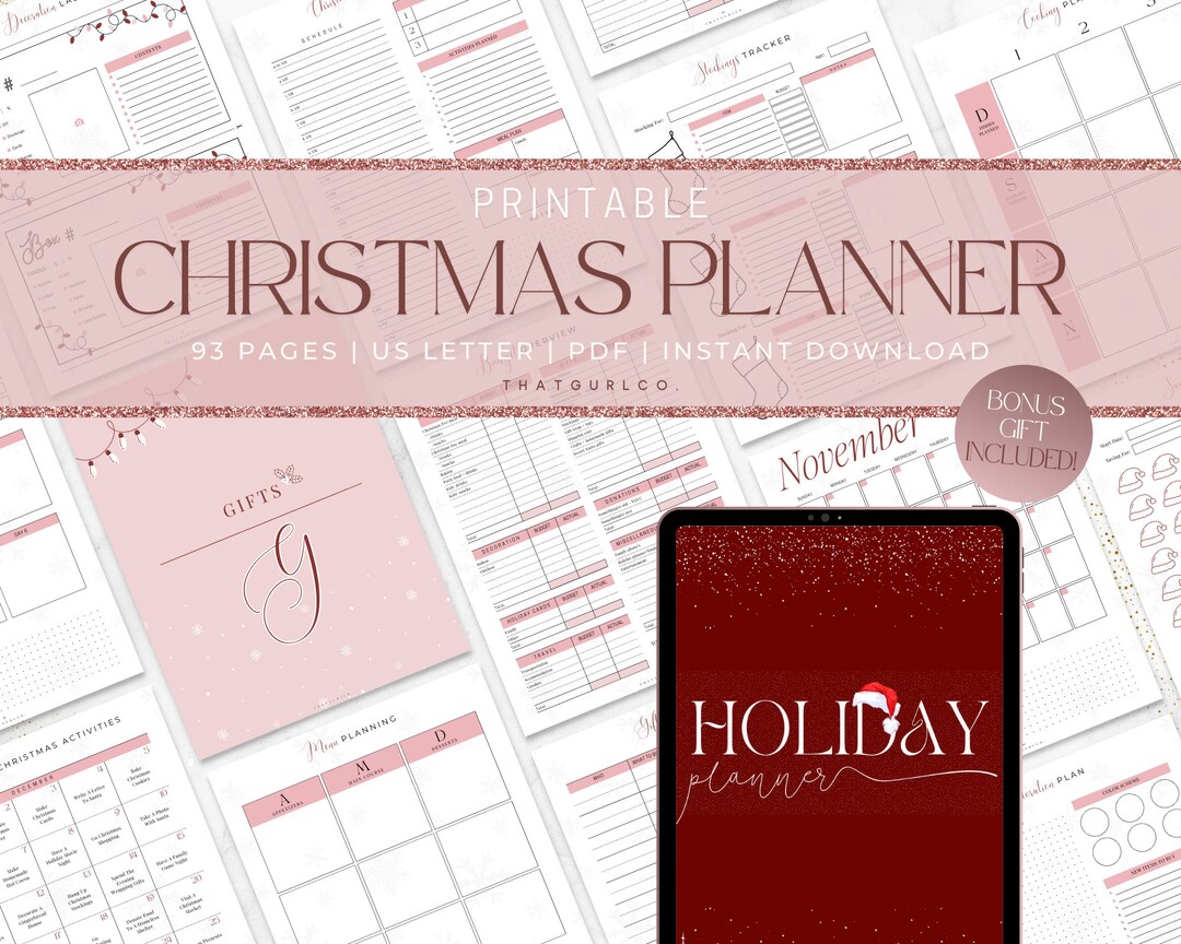 Christmas Planner Printable Holiday Planner Christmas Gift Etsy