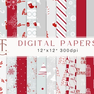 Weihnachten digitales Papier, Urlaub Scrapbook Papiere, nahtlose Weihnachten digitales Papier, Weihnachten Stoff Druck, Sofort Download