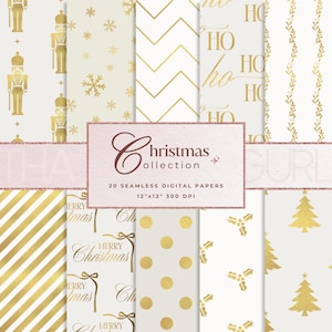 Christmas Digital Paper, Holiday Scrapbook Papers, Seamless Christmas Digital Paper, Christmas Fabric Print, Instant Download