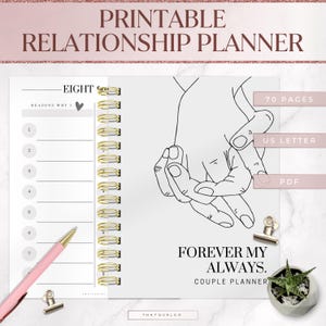 Relationship Planner, Couple Planner, Couple Journal, Relationship Goals Planner, Printable Planner, Instant Download, US Letter, PDF