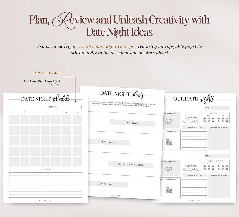 Relatieplanner, koppelplanner, koppeldagboek, relatiedoelenplanner, afdrukbare planner, instant download, US Letter, pdf afbeelding 7