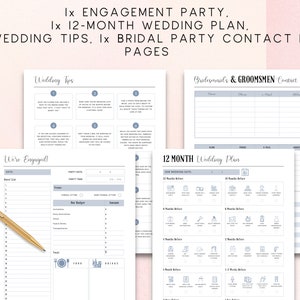 Wedding Planner Printable, Wedding Planning Book, Printable Wedding Planner Kit, Wedding Planner Organizer, Instant Download, US Letter image 3