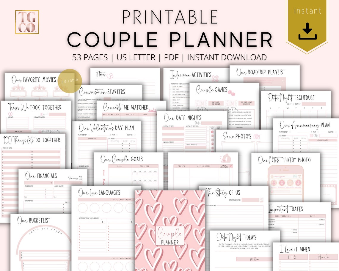 Couple Planner Couple Journal Relationship Planner - Etsy
