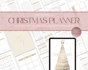 Christmas Planner Printable, Holiday Planner, Christmas Gift List, Xmas Planner, Gift Budget Planner, Christmas Binder, US Letter, PDF