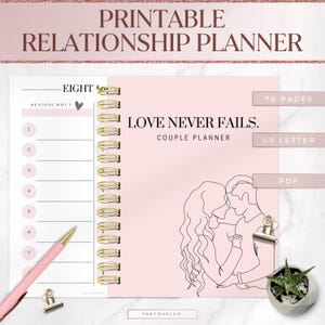 Relationship Planner, Couple Planner, Couple Journal, Relationship Goals Planner, Printable Planner, Instant Download, US Letter, PDF