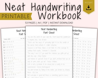 handwriting sheets etsy