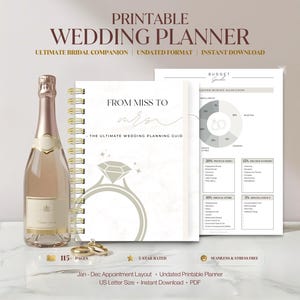 Wedding Planner Printable, Printable Wedding Planner Kit, Wedding Planning Book, Wedding Planner Organizer, Instant Download, US Letter