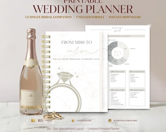 Wedding Planner Printable, Printable Wedding Planner Kit, Wedding Planning Book, Wedding Planner Organizer, Instant Download, US Letter